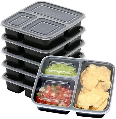 - Simplehouseware 3 Compartment Reusable Food Grade Meal Prep Storage Container Boxes (36 Ounces)