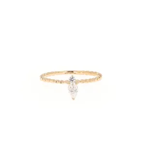 0.24 CTW DEW Pear Moissanite Stackable Band in 14K Yellow Gold