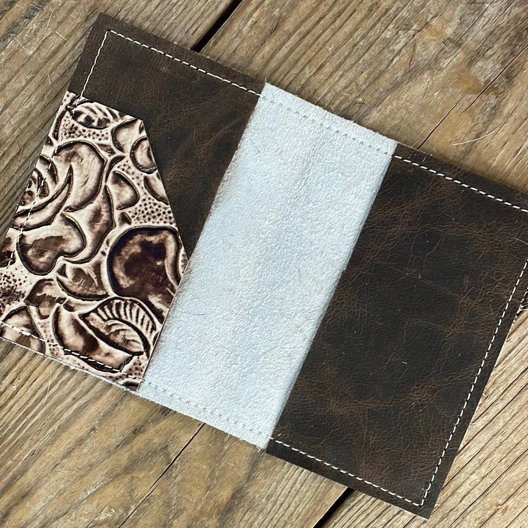 096 Passport Cover - Longhorn w/ Ivory Rose