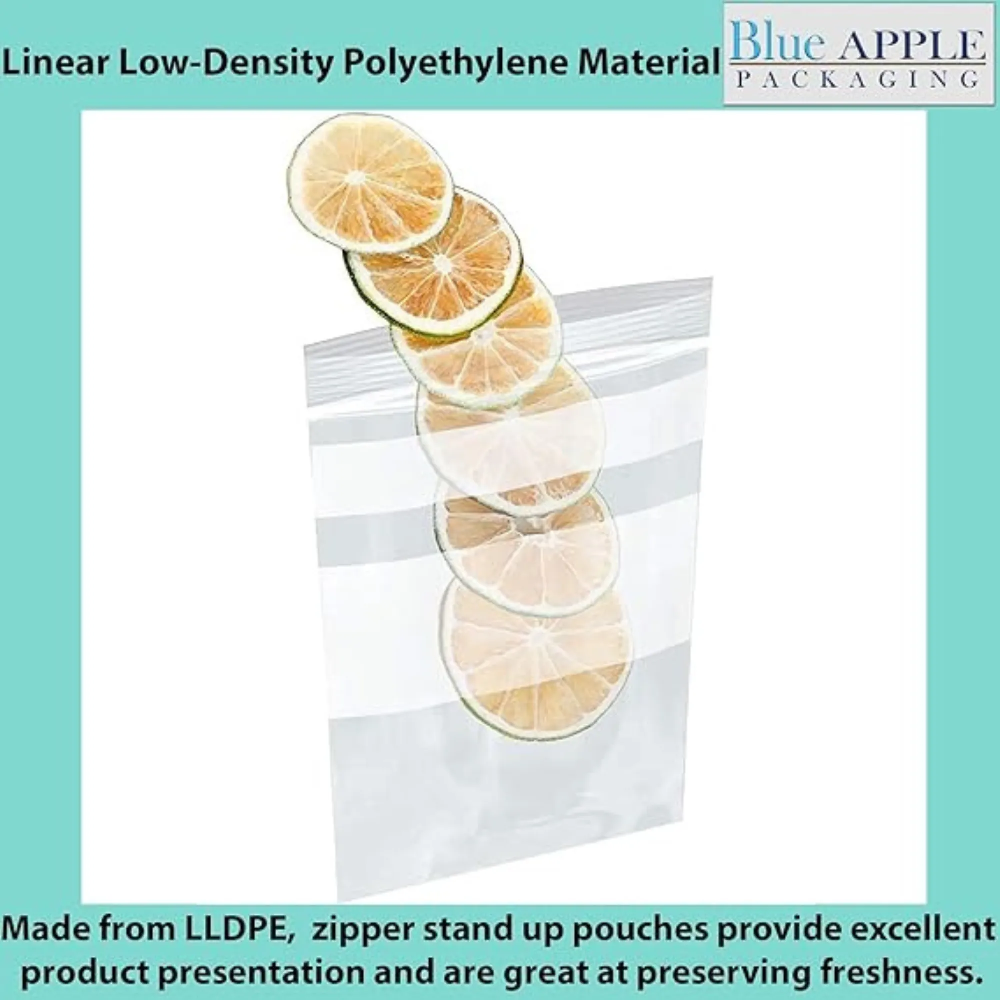 10X12   5 inch Gallon Zipper Standup Pouches w/ White Strips 1.75 Mil LDPE