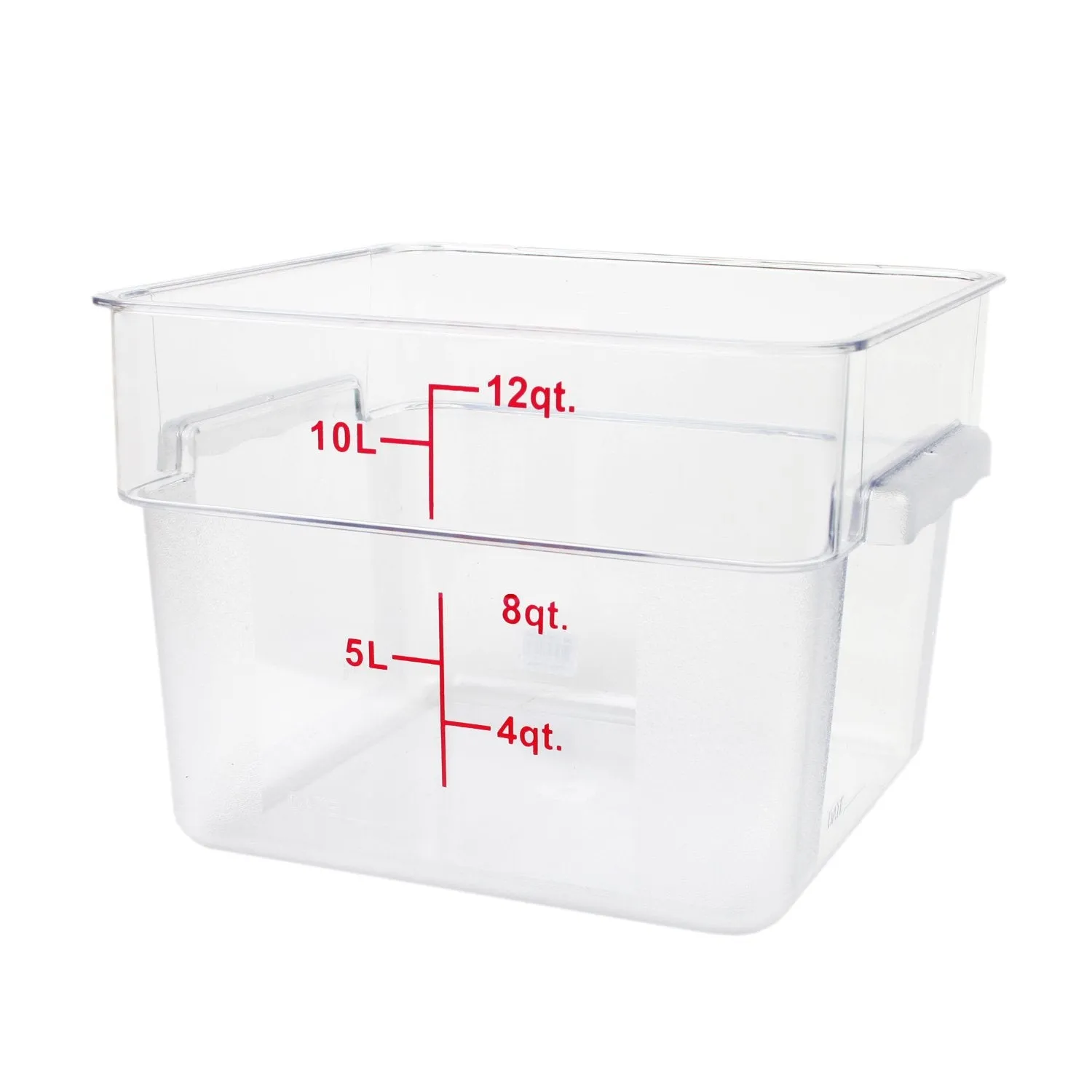 12 Qt Polycarbonate Square Food Storage Containers, Clear, total 3 Counts