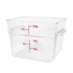 12 Qt Polycarbonate Square Food Storage Containers, Clear, total 3 Counts