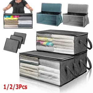 1/2/3pcs Non-woven Anti-dust Collapsible Storage Box