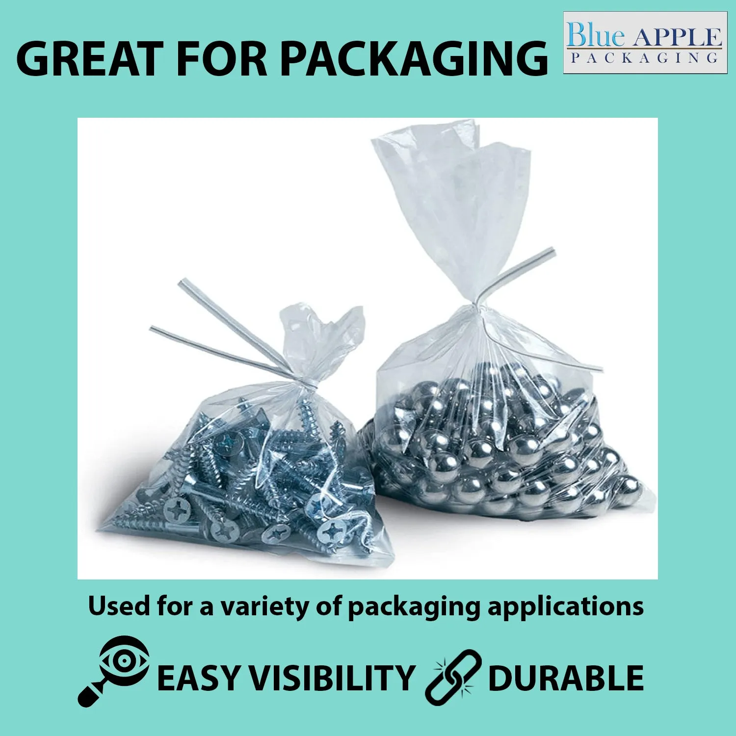 16X36 inches Clear Flat Poly Bags 2Mil Open Top (LDPE)