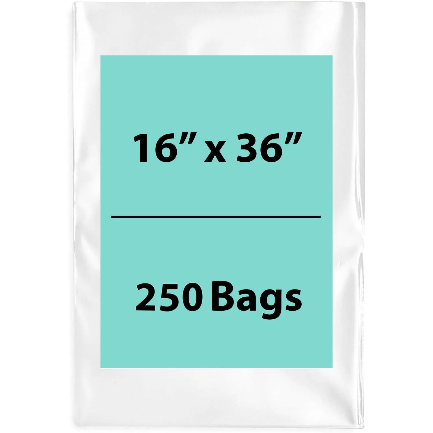 16X36 inches Clear Flat Poly Bags 2Mil Open Top (LDPE)
