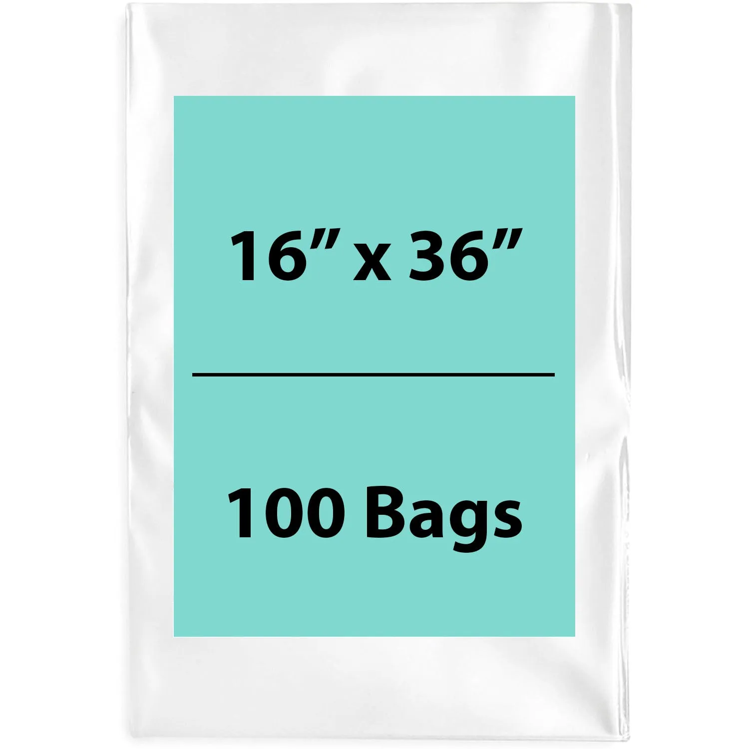 16X36 inches Clear Flat Poly Bags 2Mil Open Top (LDPE)