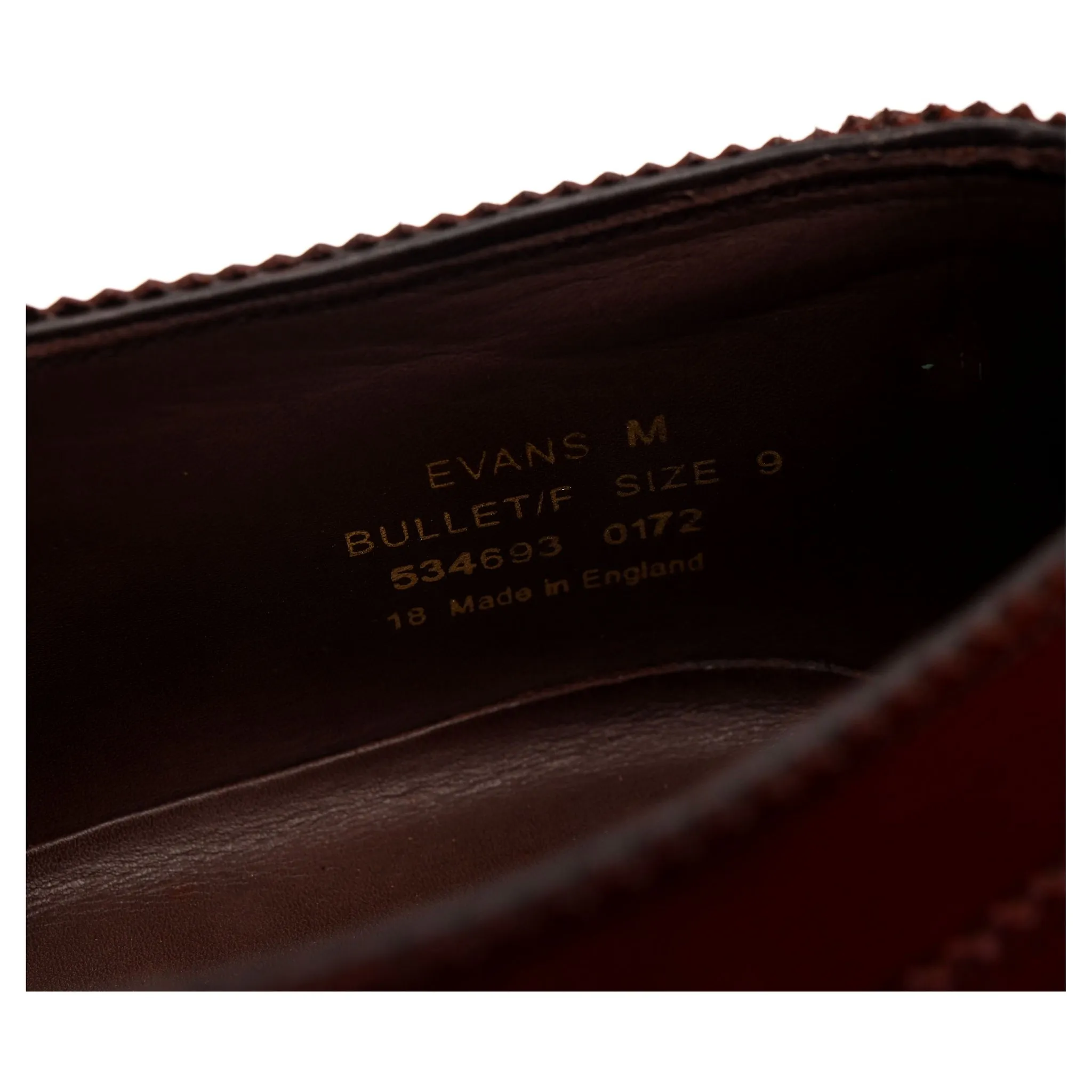 1880 Legacy 'Evans' Red Brown Leather Oxford UK 9 F