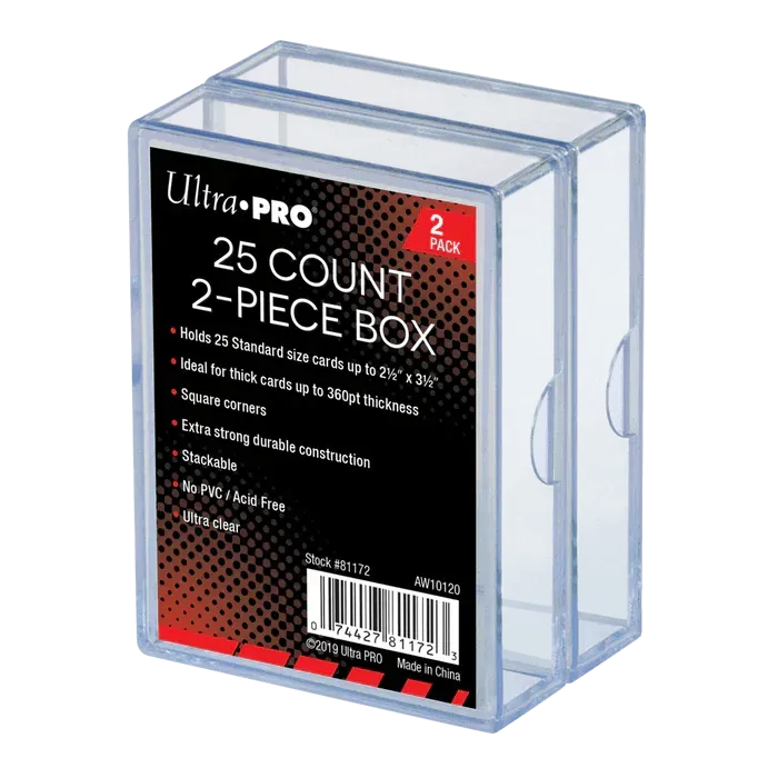 25-Count Clear Card Storage Boxes (2 pcs)
