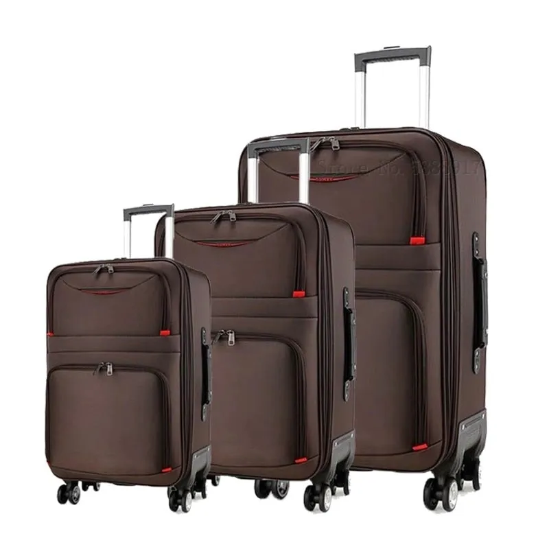 3-Piece Travel Luggage Set Soft Side Rolling Suitcase, 20/24/28 inches