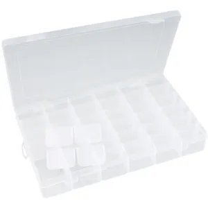 36 Grids Adjustable Plastic Nail Art Supply Storage Box - Clear - Each