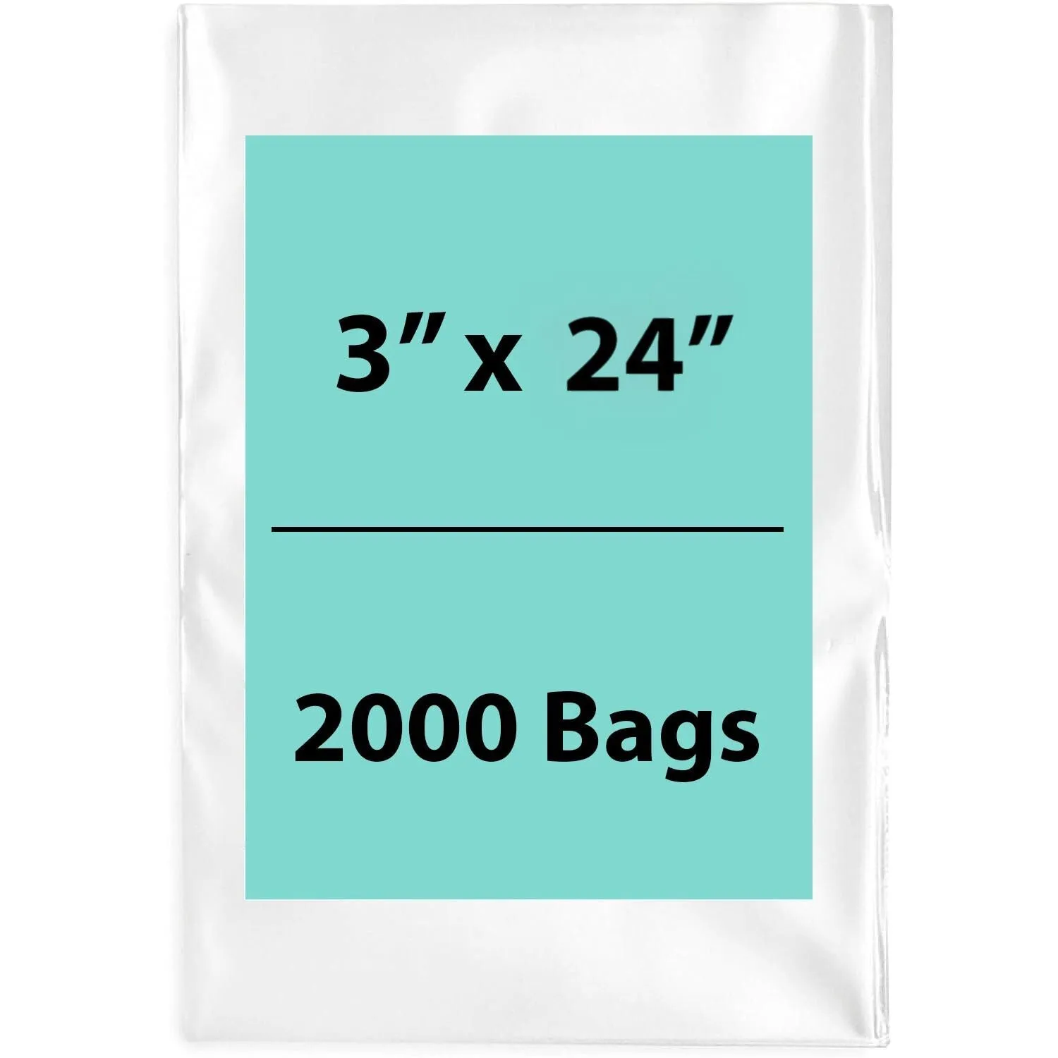 3X24 inches Clear Flat Poly Bags 3Mil Open Top (LDPE)