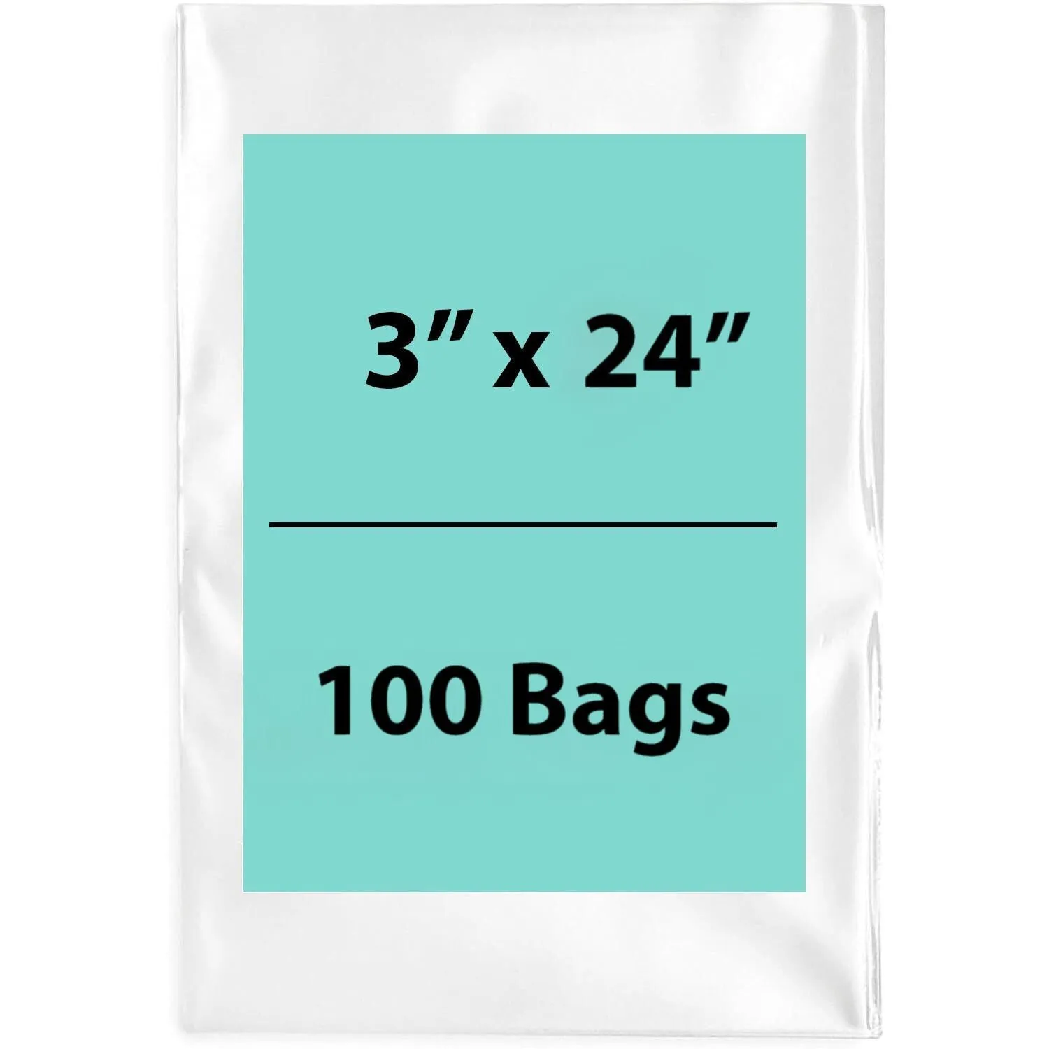 3X24 inches Clear Flat Poly Bags 3Mil Open Top (LDPE)