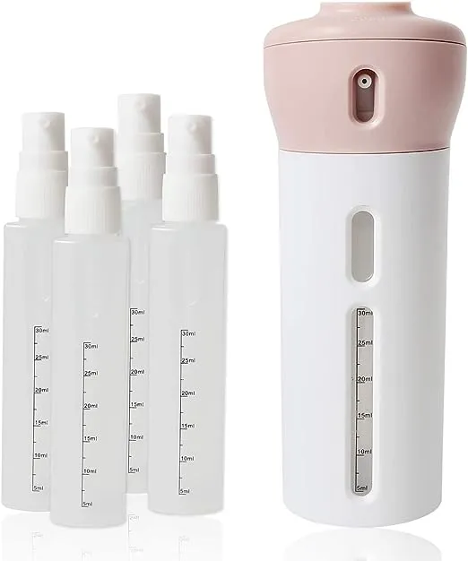 4-in-1 Smart Travel Bottles Set Includes 4 Empty Reusable Cosmetic Toiletry Containers
