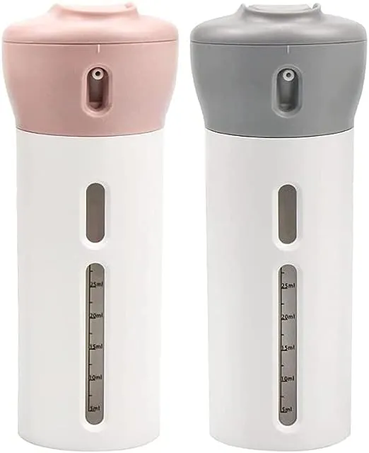 4-in-1 Smart Travel Bottles Set Includes 4 Empty Reusable Cosmetic Toiletry Containers