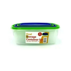 4 Pack oval storage containers with lids ( Case of 2 )
