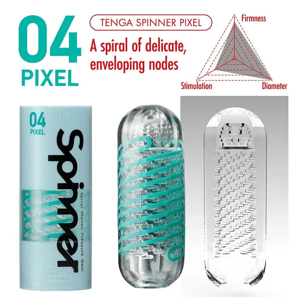 5.5-inch Tenga Realistic Feel Green 04 Pixel Spinner Masturbator