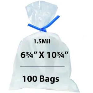 6.75X10.75 inches Polypropylene Bags 1.5 Mil Clear Flat