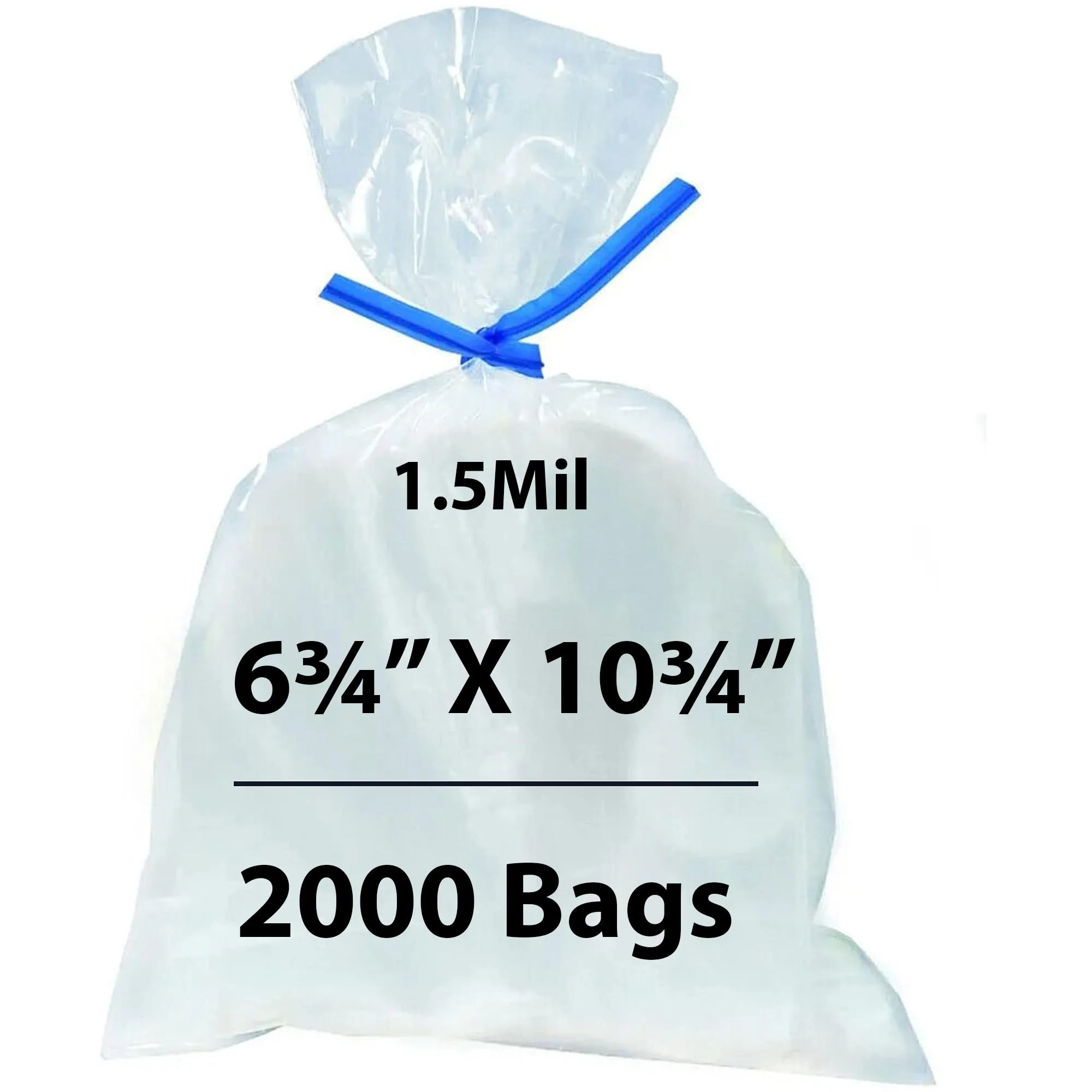 6.75X10.75 inches Polypropylene Bags 1.5 Mil Clear Flat