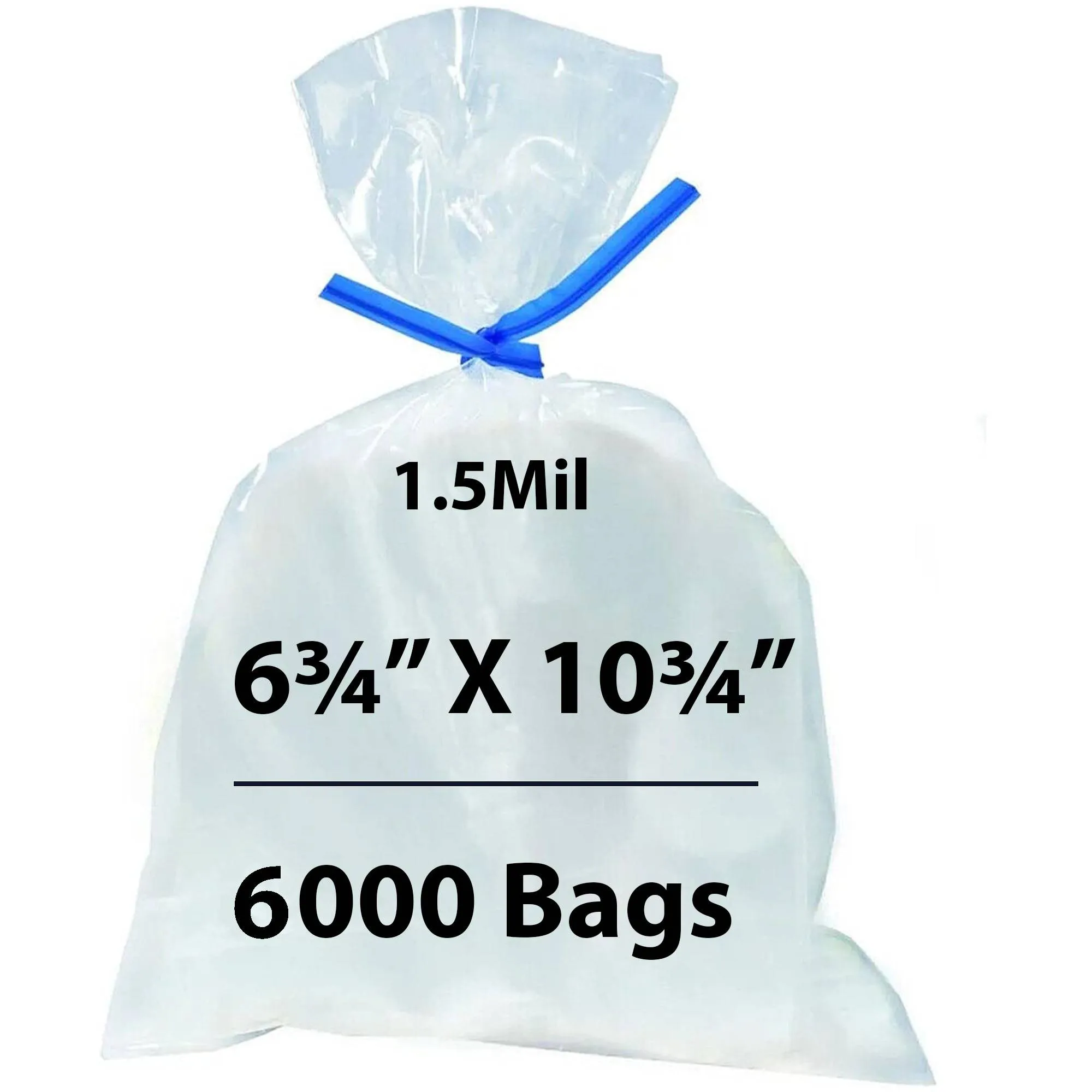 6.75X10.75 inches Polypropylene Bags 1.5 Mil Clear Flat