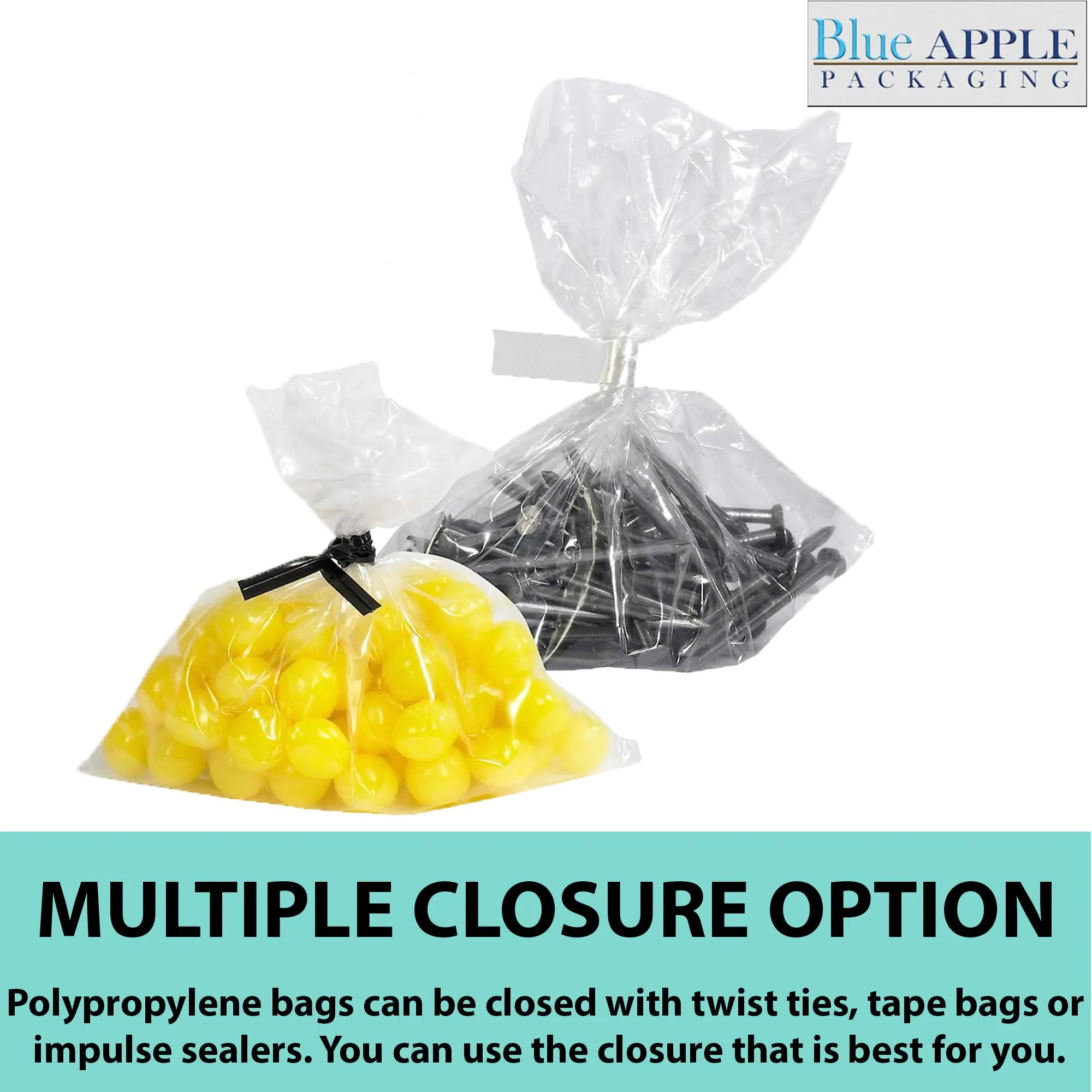 6.75X10.75 inches Polypropylene Bags 1.5 Mil Clear Flat