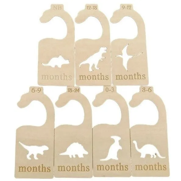 7 Wooden Dinosaur Wardrobe Dividers
