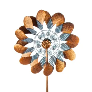 75" H Wind Spinner, Copper and Verdigris Paddles,47m3772