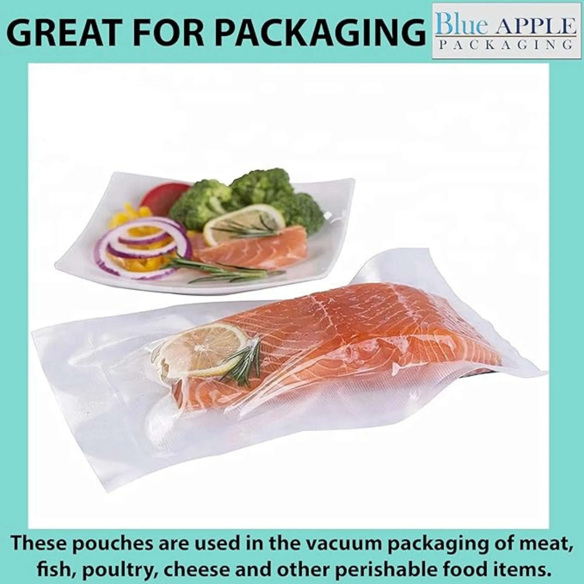 8X10 inches Vacuum Pouches Laminated 3 Mil Poly-Nylon (PN)