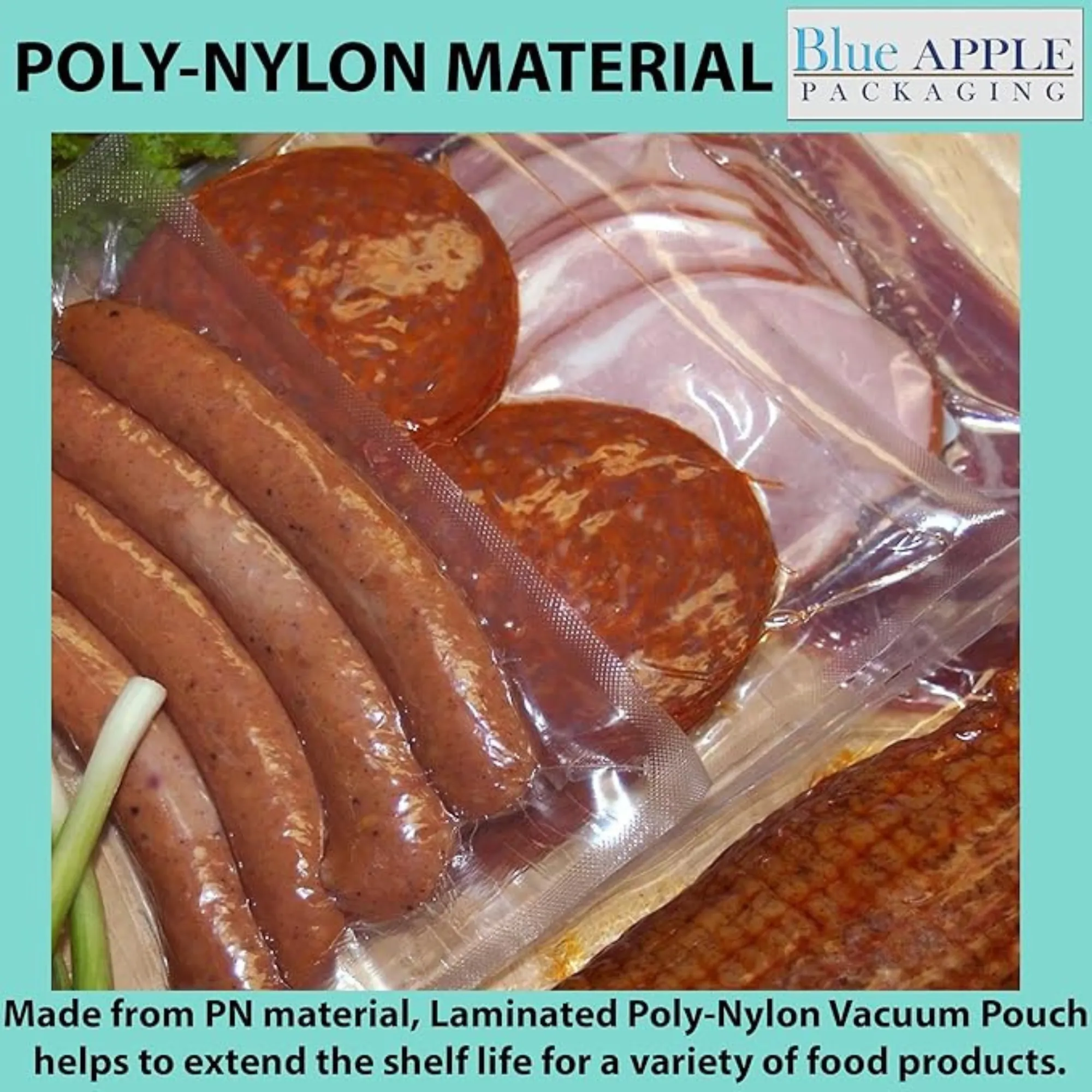 8X10 inches Vacuum Pouches Laminated 3 Mil Poly-Nylon (PN)