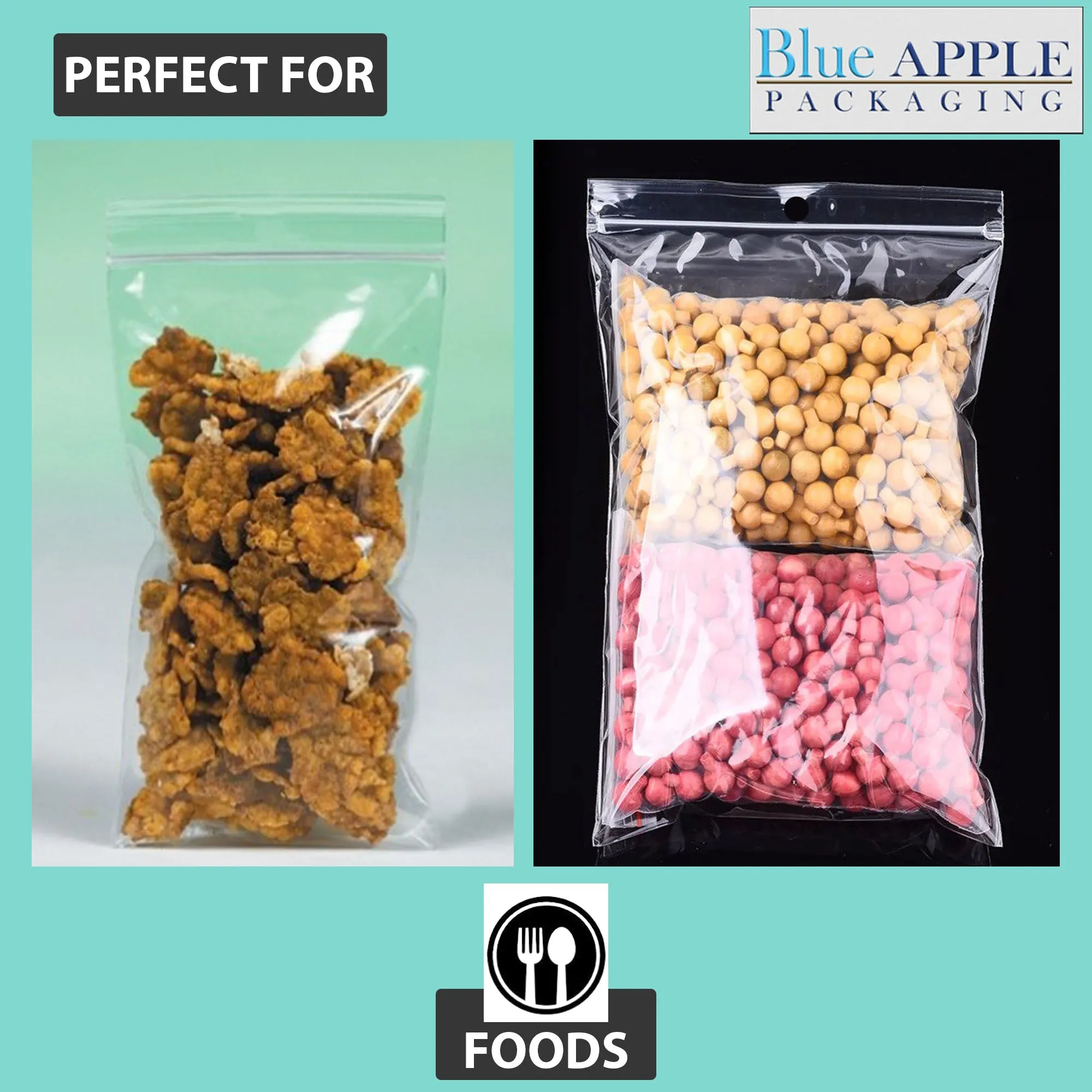 9X12 Inches Polypropylene ZipLock Bags W/ Hang Hole 2 Mil Clear