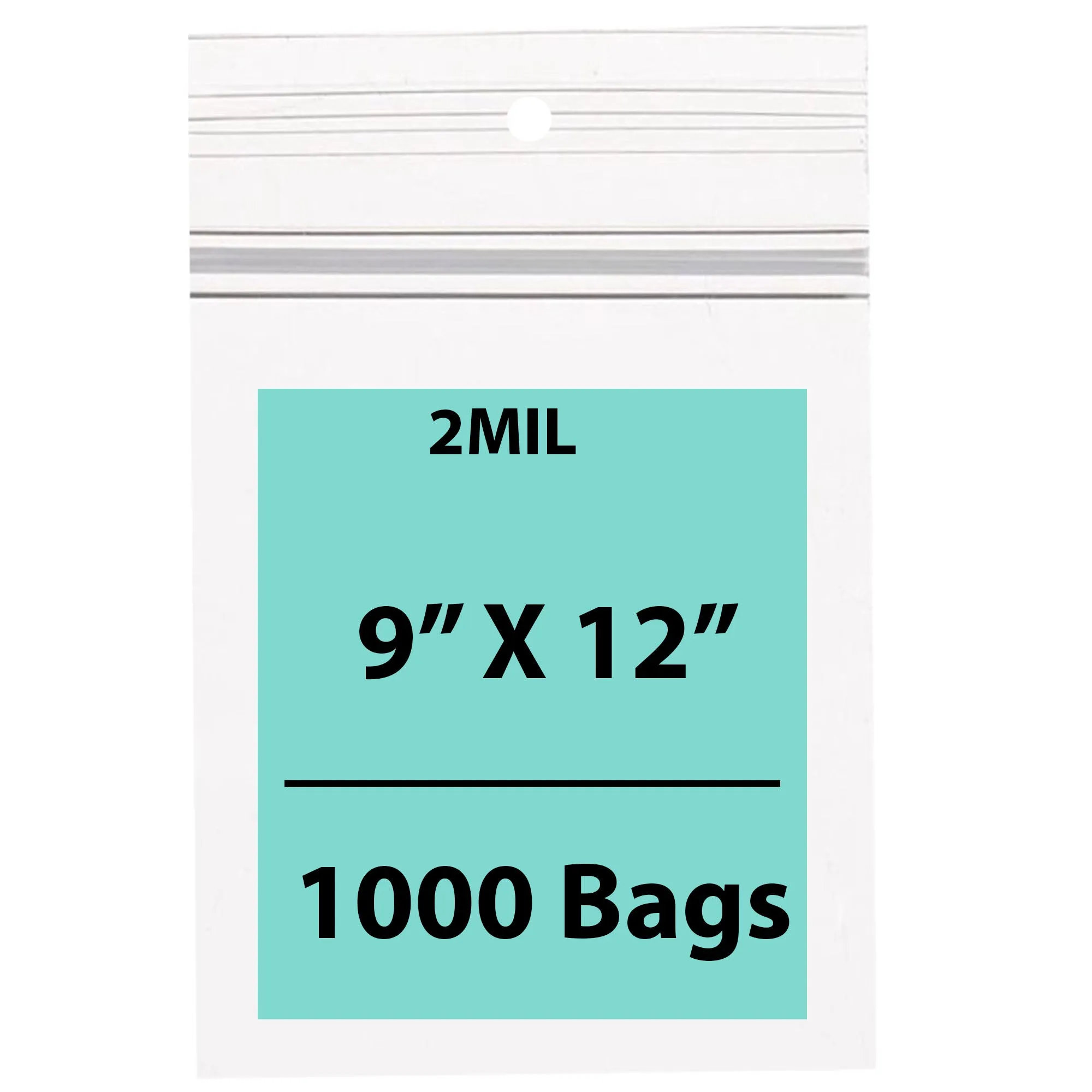 9X12 Inches Polypropylene ZipLock Bags W/ Hang Hole 2 Mil Clear