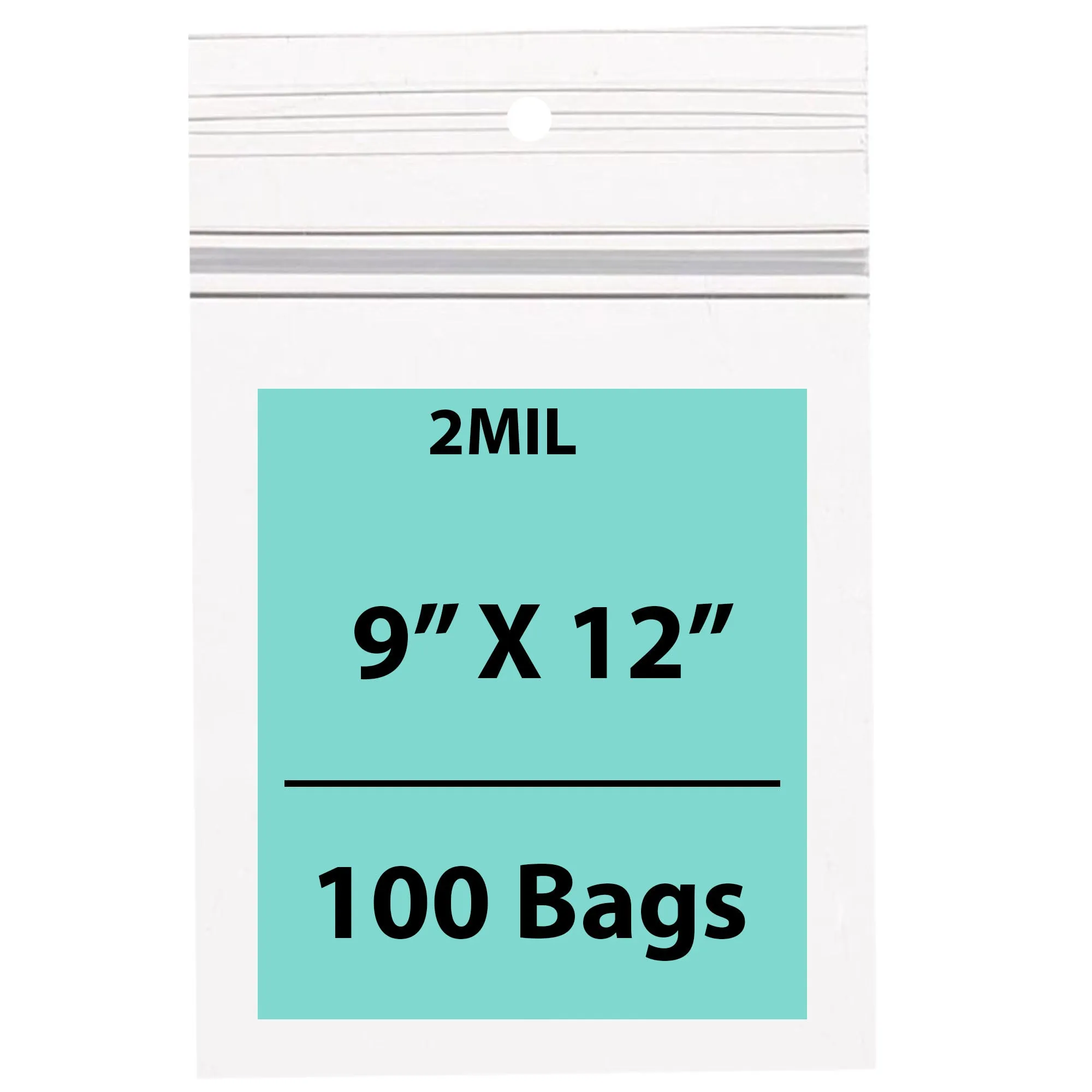 9X12 Inches Polypropylene ZipLock Bags W/ Hang Hole 2 Mil Clear