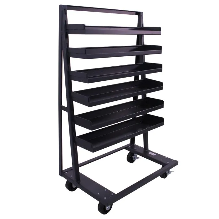 A-Frame Cart | Heavy Duty | Single-sided | 6 Trays with Lip | Valley Craft