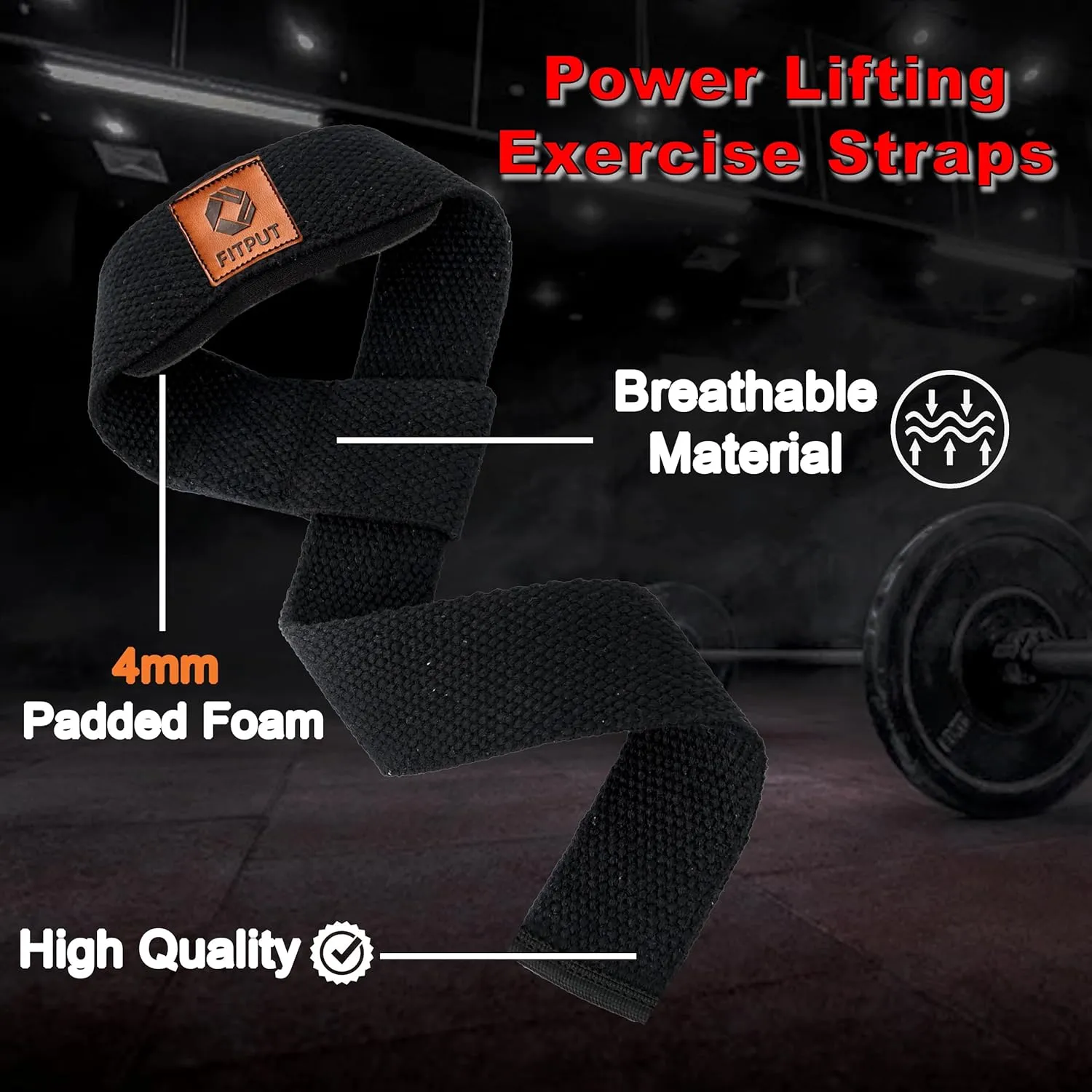 ALYV Weight Lifting Straps For Gym Wrist Support For Men Gym Accesories For Men & Women Wrist Strap For Gym Deadlift Straps For Gym (Black)