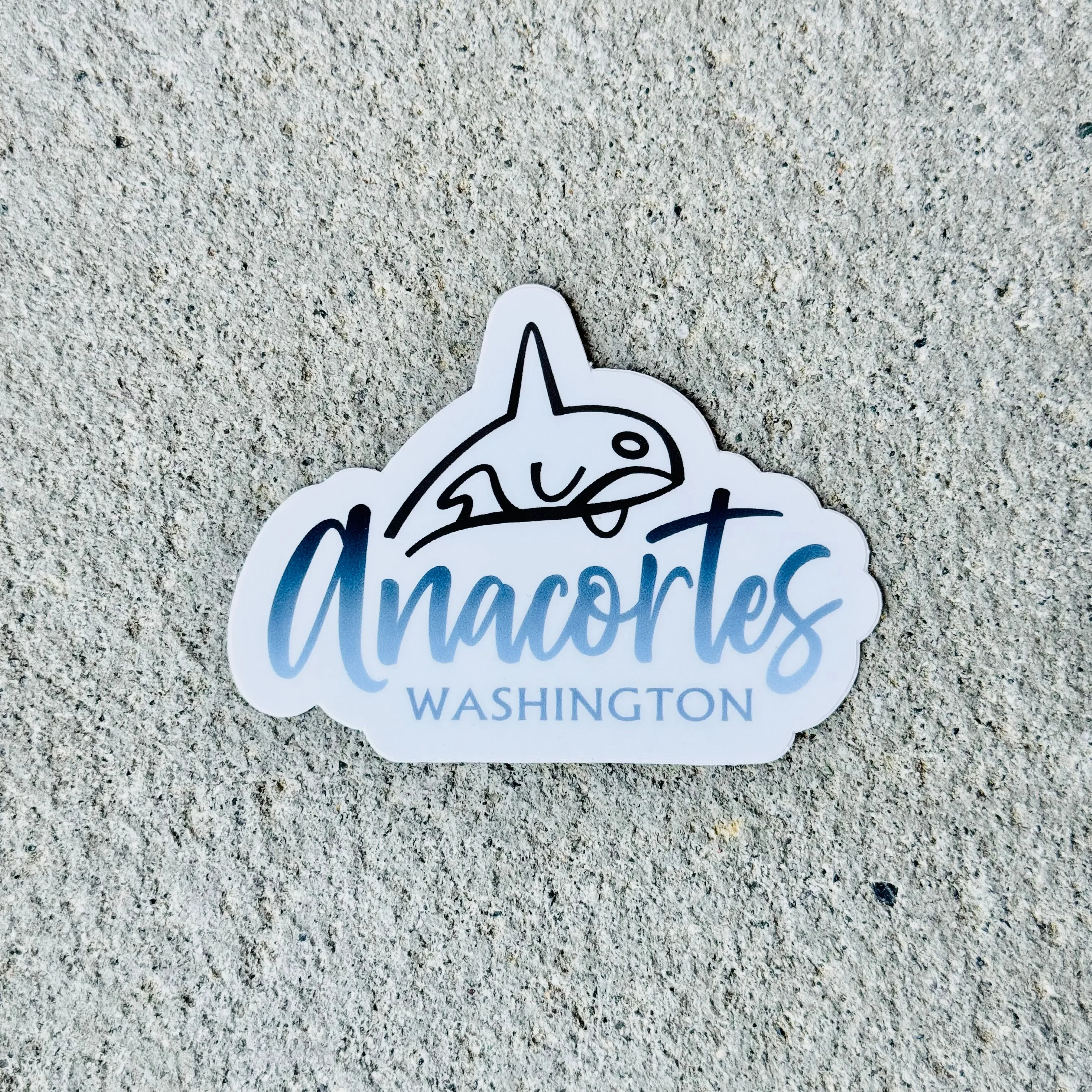 Anacortes Orca 3” Blue Ombre Sticker / Decal