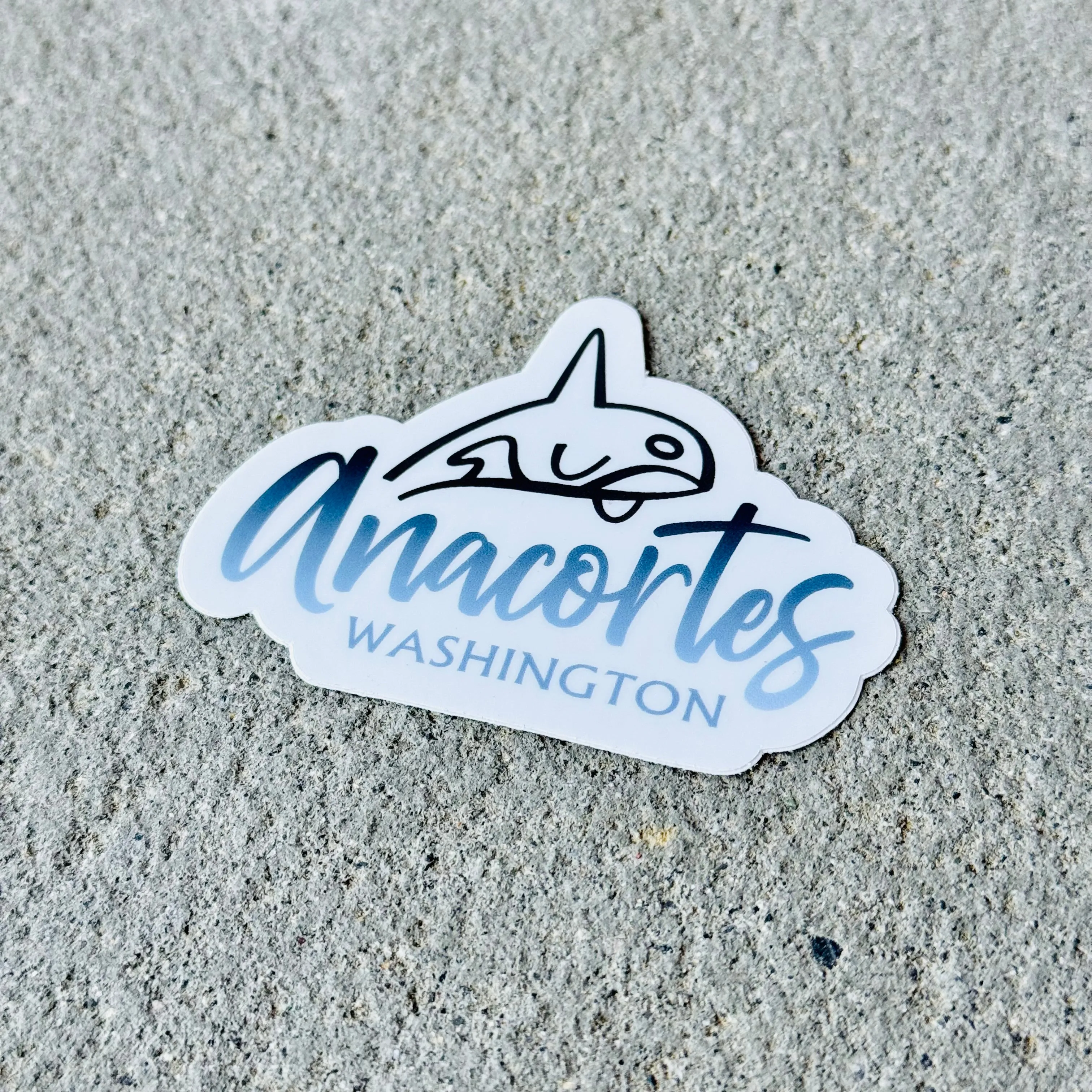 Anacortes Orca 3” Blue Ombre Sticker / Decal