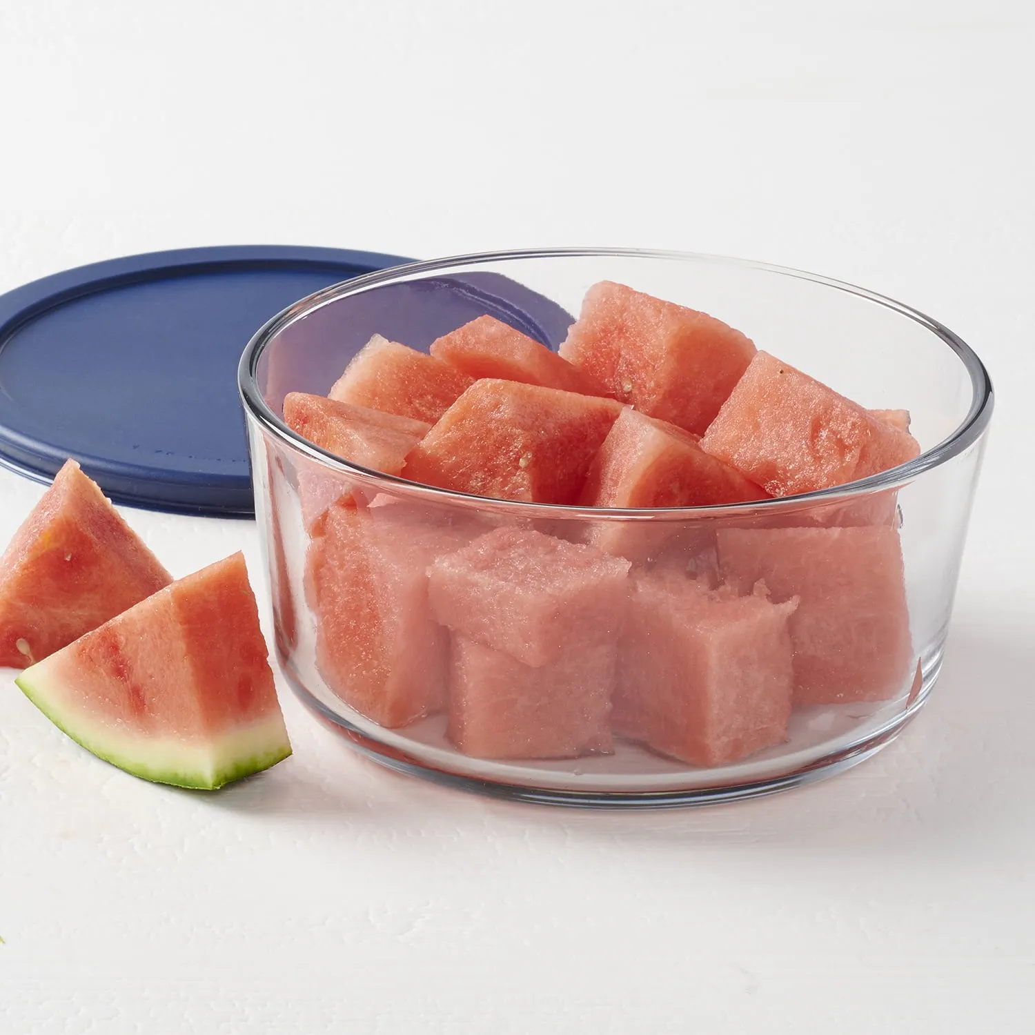 Anchor Hocking Clear Round Glass 7-Cup Food Storage Bowl with Lid