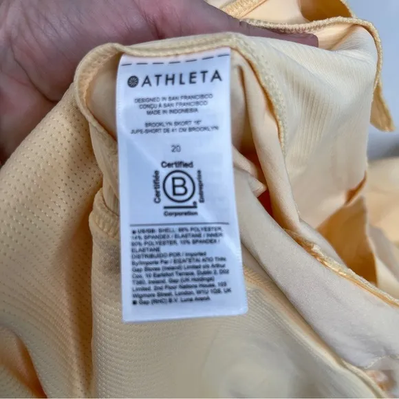 Athleta Brooklyn Skort 16&quot; Yellow Size 20 NWT