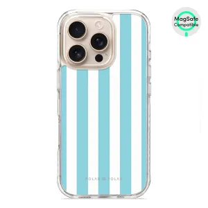 Baby Blue Stripe - iPhone 16 Pro Clear Bumper MagSafe Case