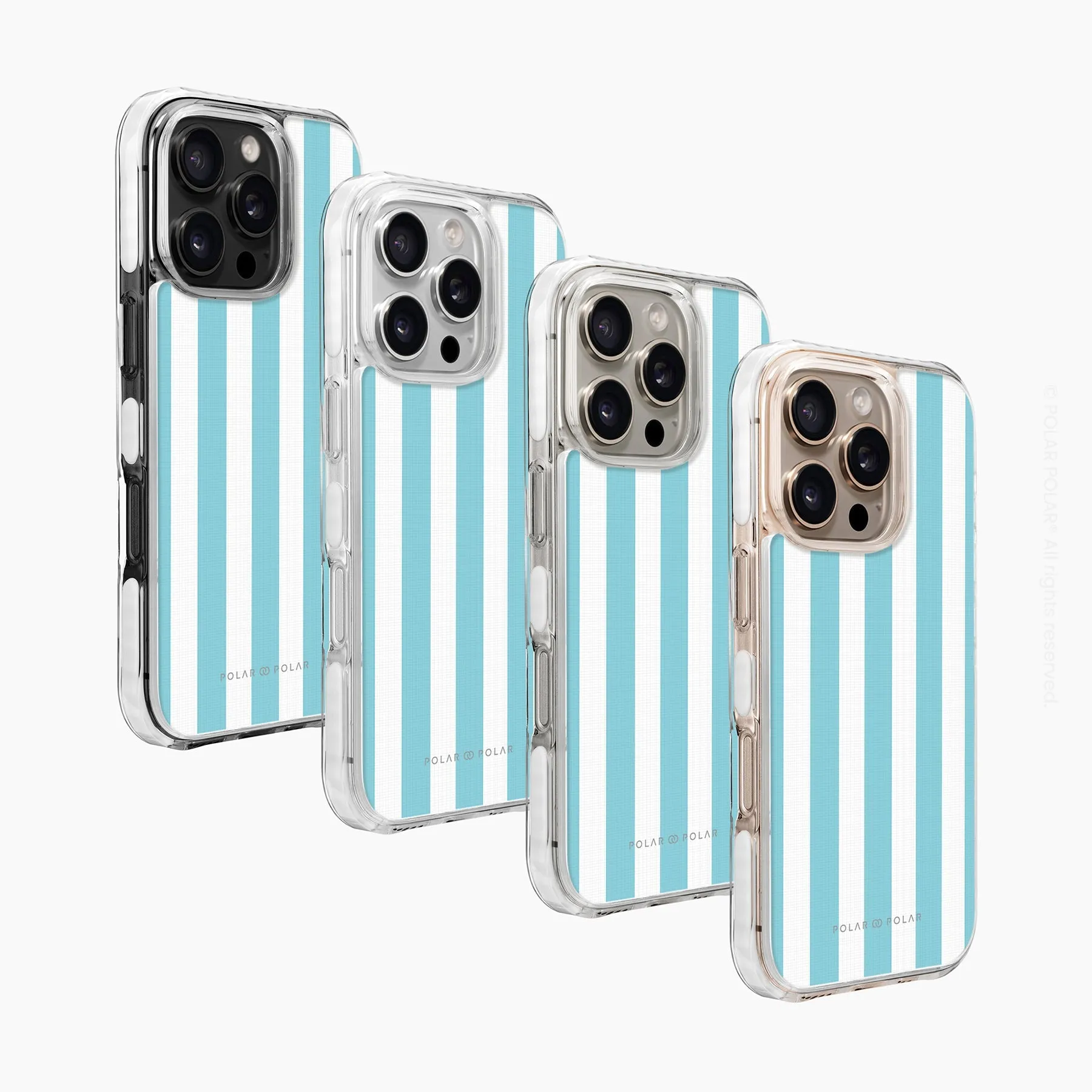 Baby Blue Stripe - iPhone 16 Pro Clear Bumper MagSafe Case