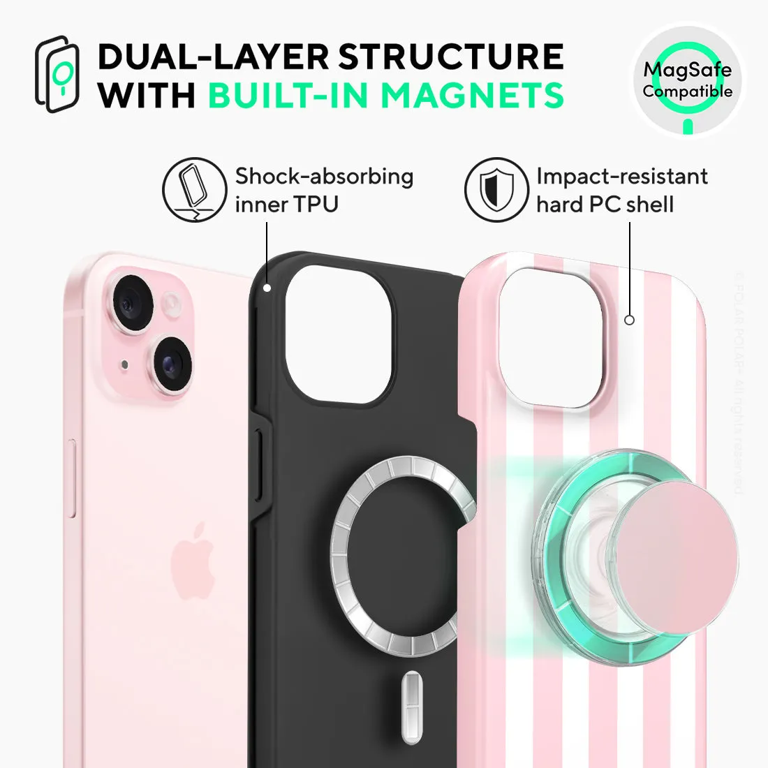 Baby Pink Stripe - iPhone 15 Case