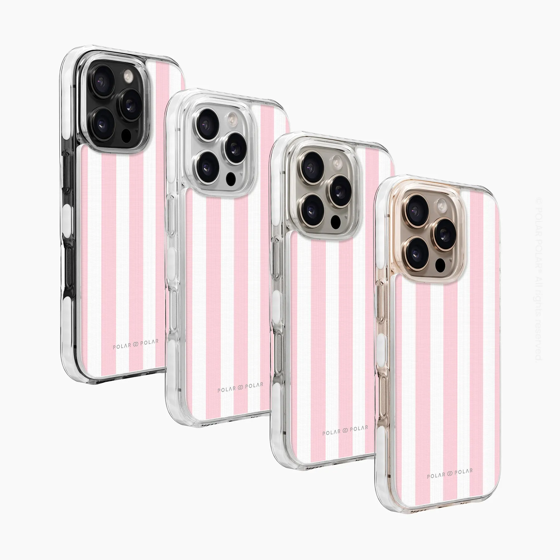 Baby Pink Stripe - iPhone 16 Pro Clear Bumper MagSafe Case