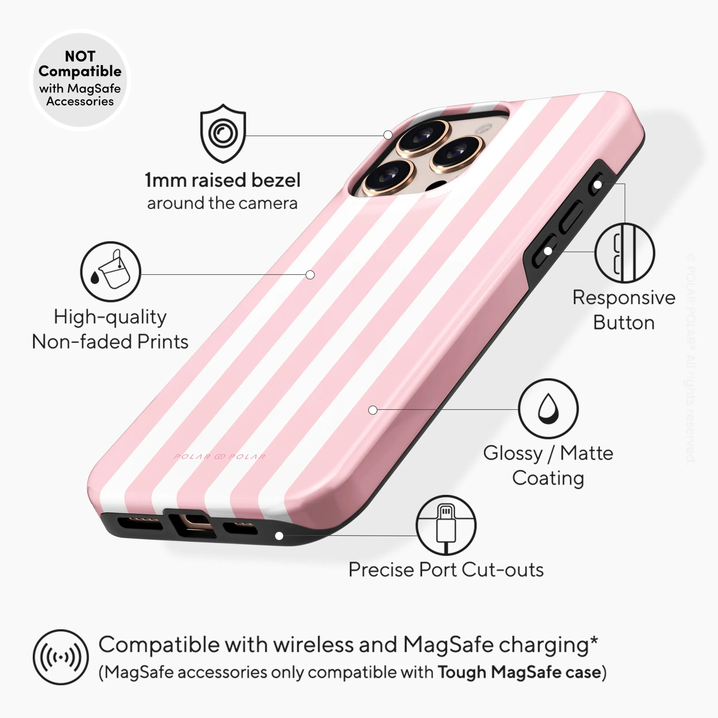Baby Pink Stripe - iPhone 16 Pro Max Case