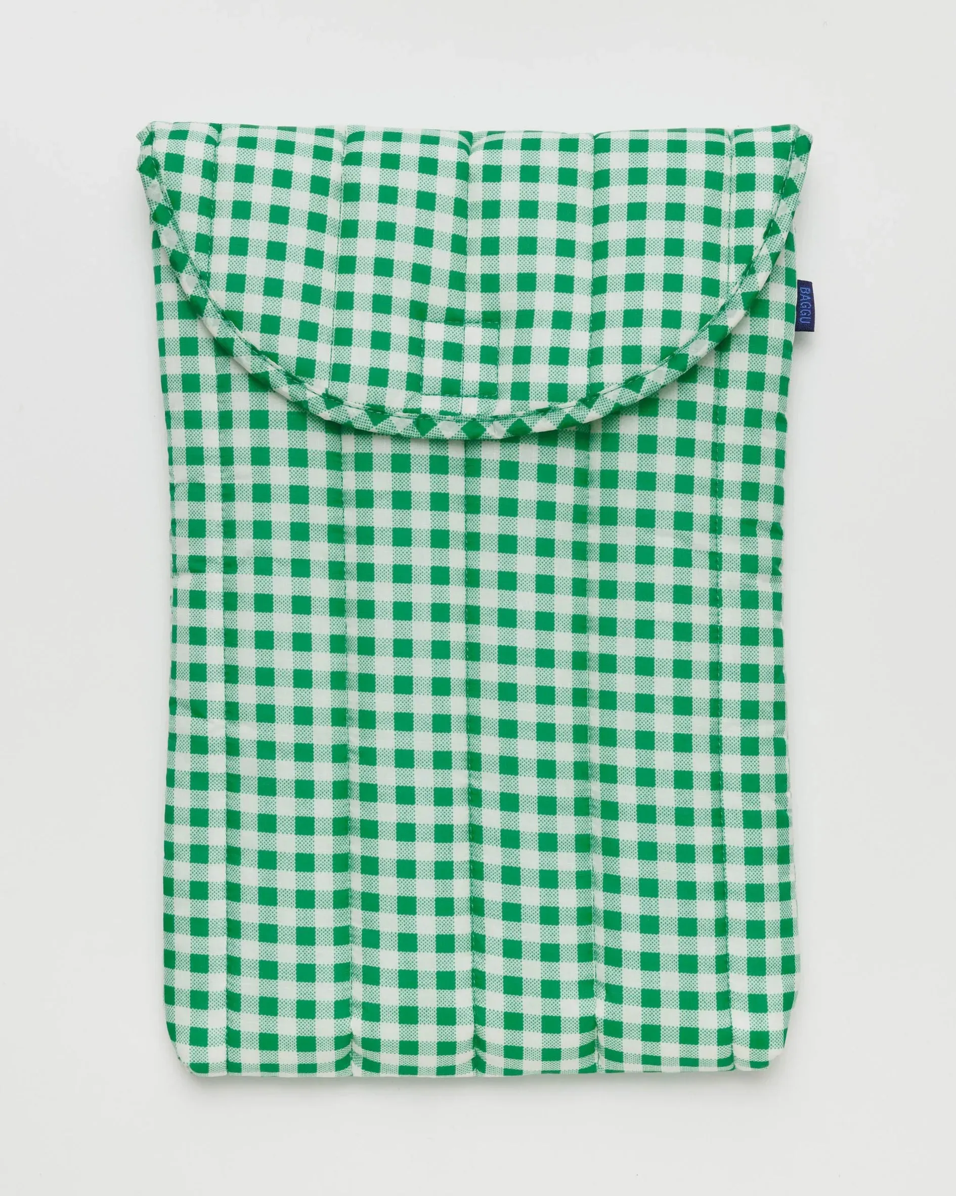 Baggu | Puffy Laptop Sleeve 16" | GREEN GINGHAM