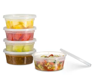 Basix Deli Food Storage Container with Lids 8 Ounce Pack of 48 Deli Containers