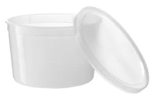 Basix Freezable Clear Food Storage Deli Containers with Lids 64-Ounce, Freezer Container Round, Perfect for Food Prep, Soup Storage or Ice Cream Storage, Pack of 10