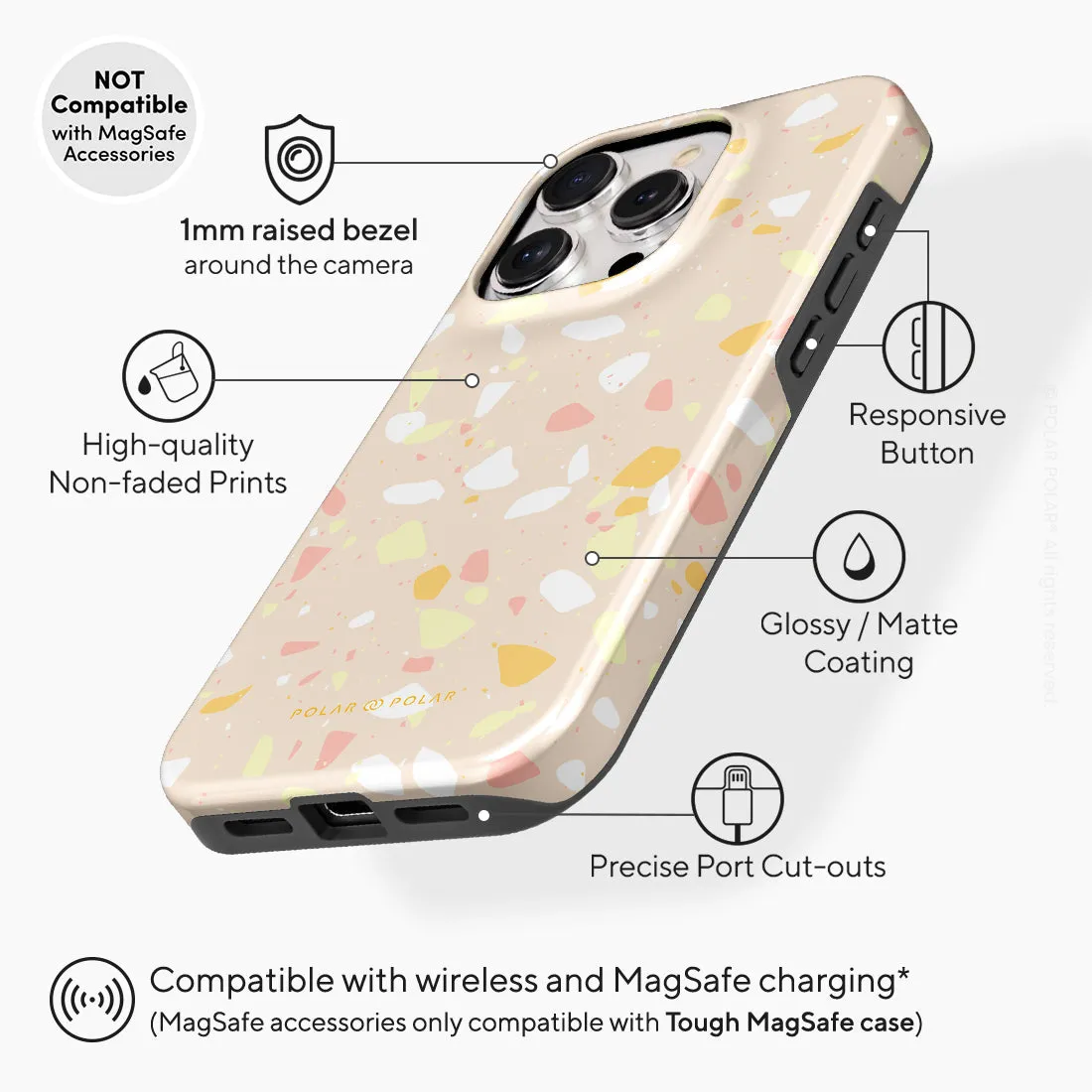 Beige Terrazzo - iPhone 15 Pro Case