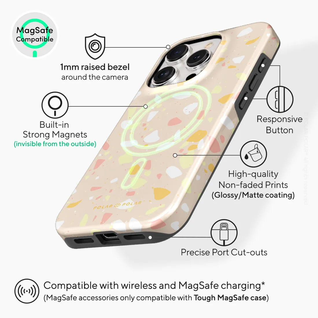 Beige Terrazzo - iPhone 15 Pro Case