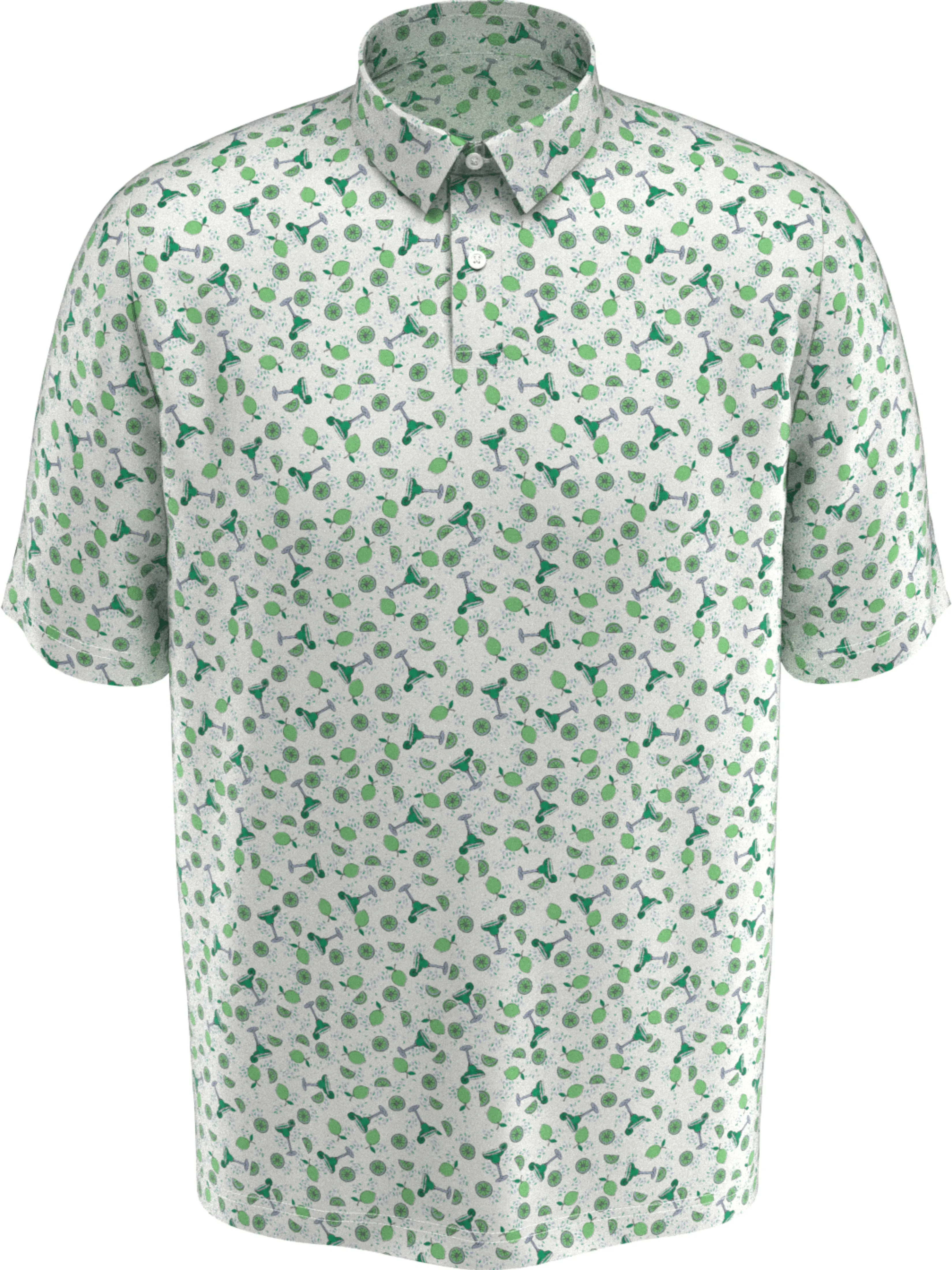 Big & Tall Ventilated Fuit Print Polo