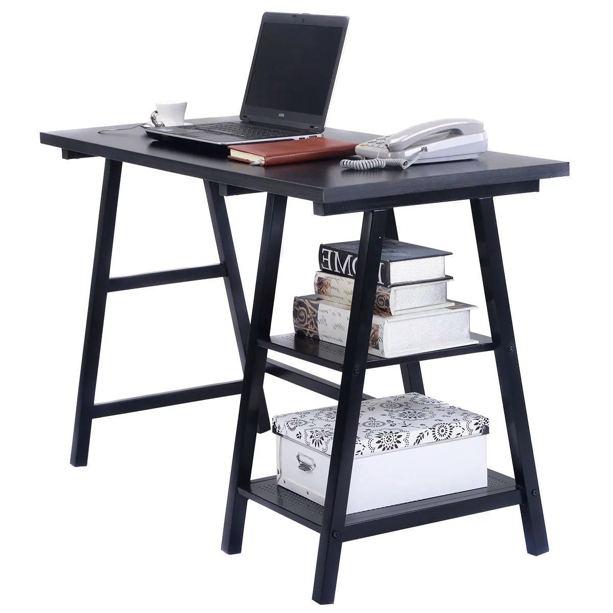 Black Home Office Laptop Computer Desk Writing Table