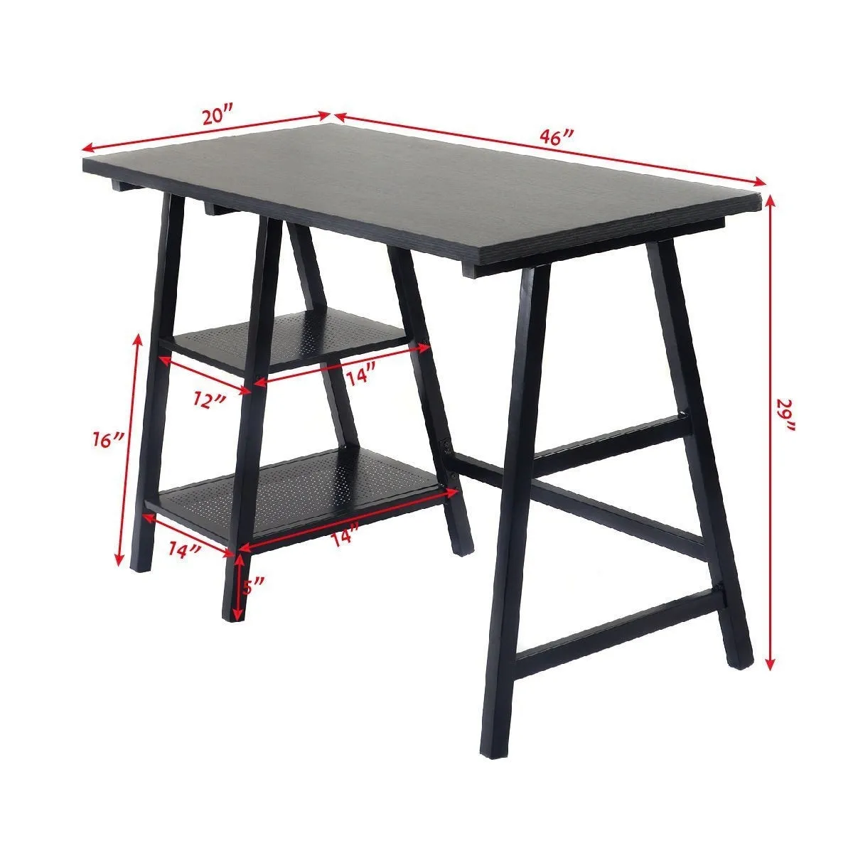 Black Home Office Laptop Computer Desk Writing Table